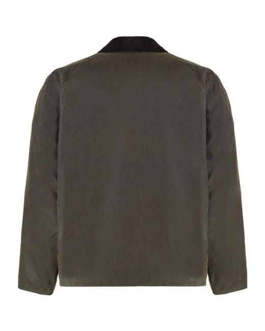 Barbour Green Corduroy Collar Buttoned Jacket for men