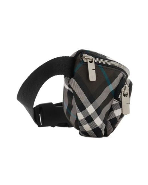 Burberry Black Small Checked Belt Bag for men