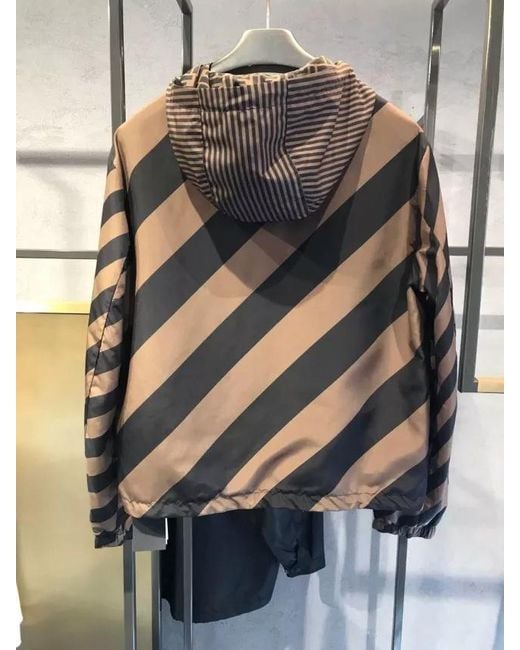 Fendi Brown Reversible Hooded Windbreaker for men