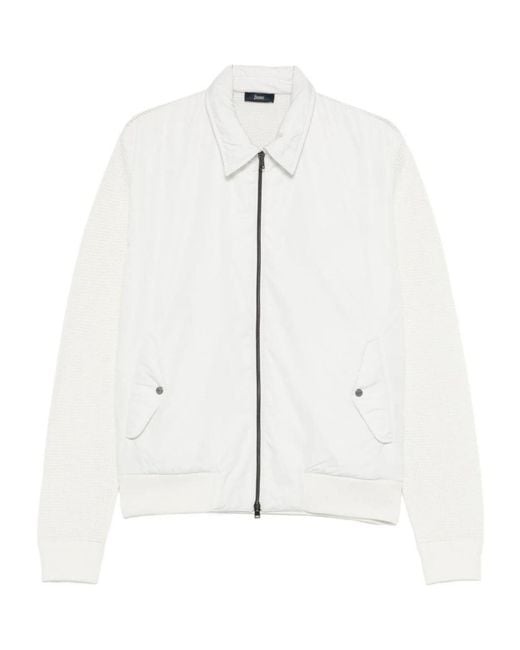 Herno White Zip-Fastening Long-Sleeve Jacket for men