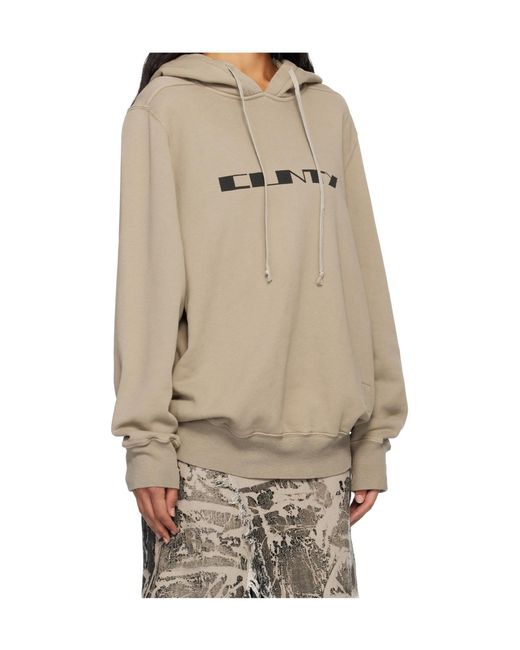 Rick Owens Natural Concordians Oversized Hooded Sweatshirt