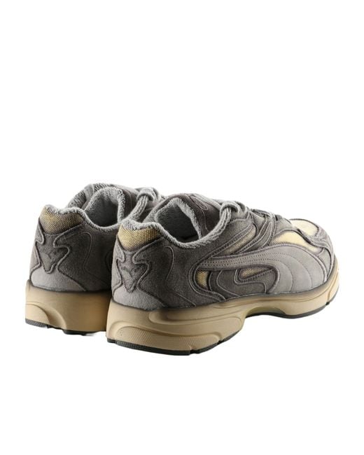 PUMA Gray Extos Overdye Lace-Up Sneakers for men