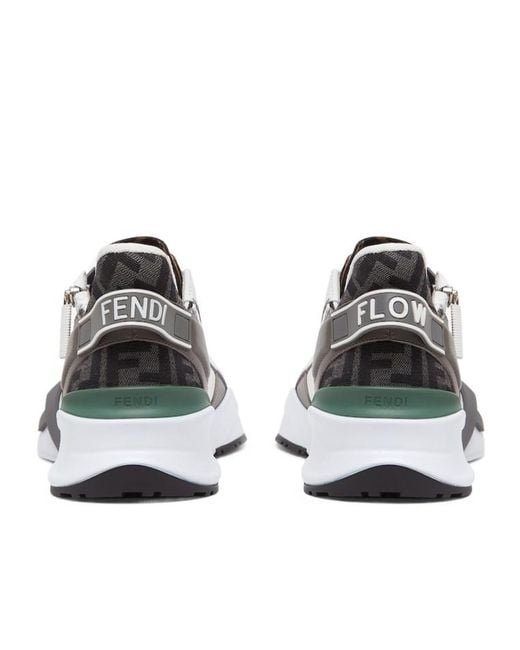 Fendi Gray Flow Ff Jacquard Sneakers for men