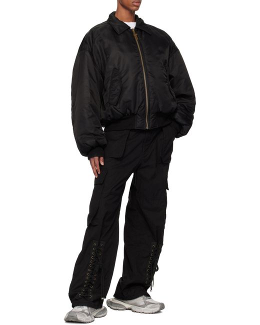 we11done Black Lapel Pilot Jacket for men