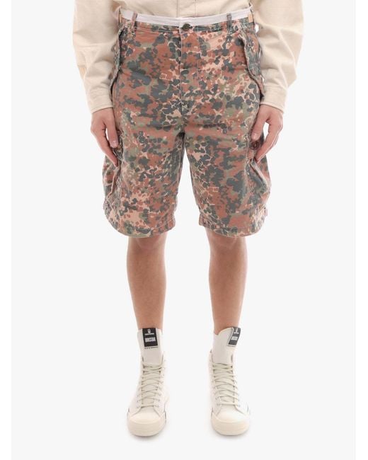 DIESEL Gray Camouflage Printed Shorts for men