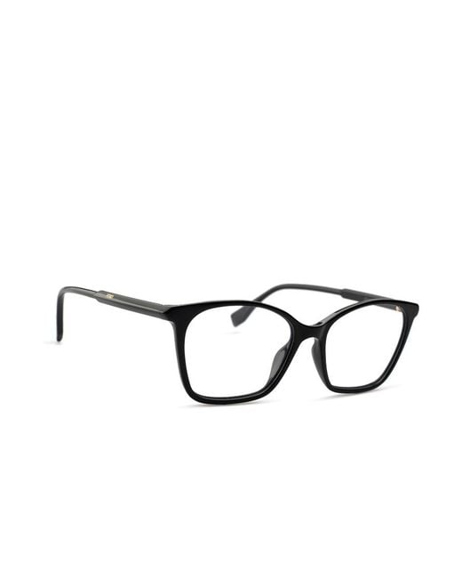 Fendi White Polished-Effect Square-Frame Glasses