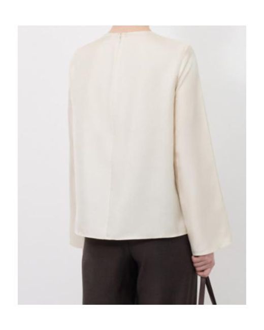 Loulou de Saison Natural Azae Draped Blouse