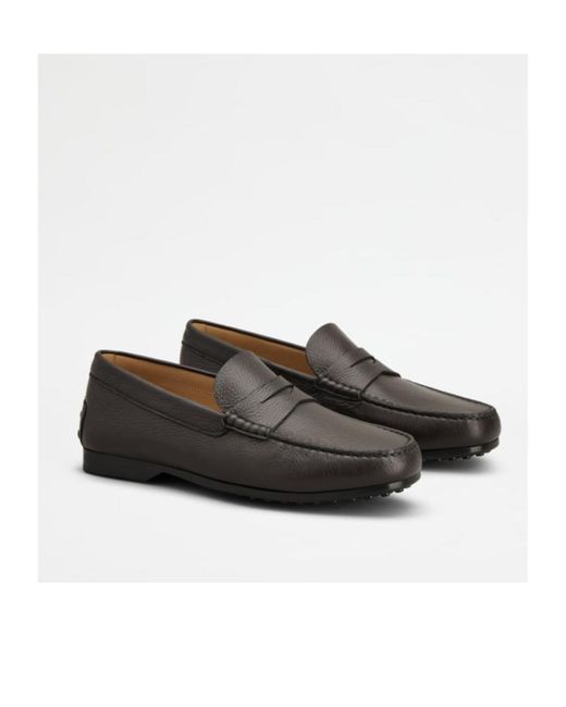 Tod's Black Gommino Almond Toe Loafers for men