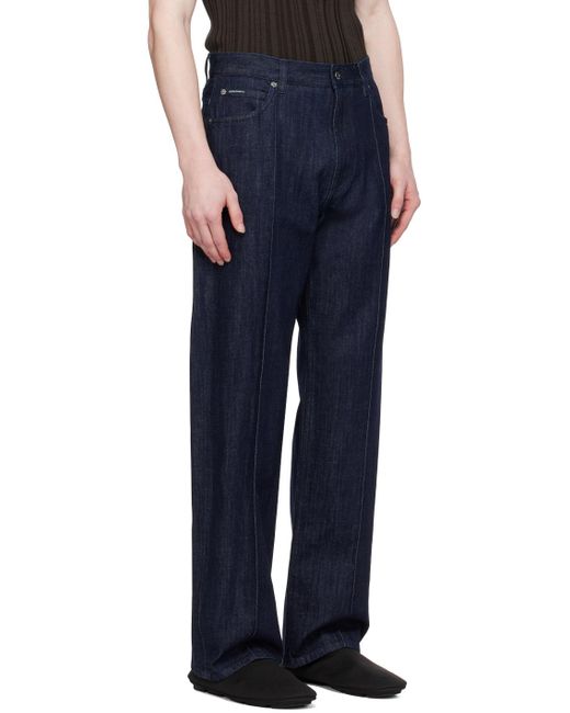 Dolce & Gabbana Black Logo Plaque Straight-Leg Jeans for men