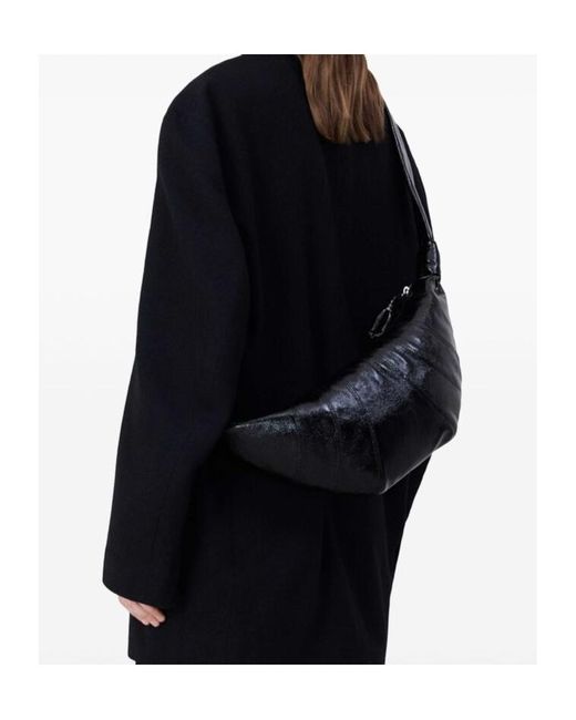 Lemaire Black Croissant Zip-Up Medium Crossbody Bag