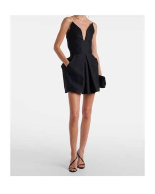 Maticevski Black Le Petite Wool And Silk Minidress