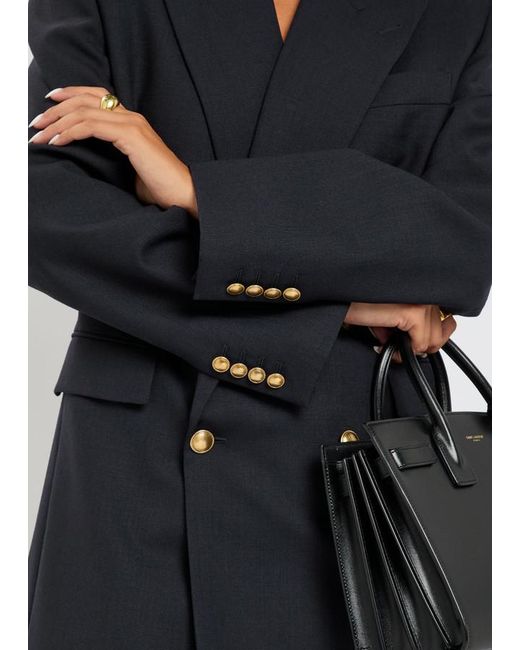 Saint Laurent Black Double-Breasted Wool Blazer