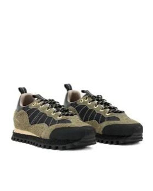 AllSaints Green Nevis Contrast-Panelled Sneakers for men
