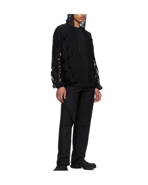 Post Archive Faction PAF Black Post Archive Faction 6.0 Cut-Out Detailed Hooded Jacket