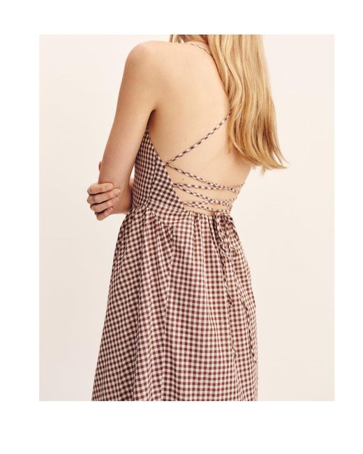 Posse Brown Gingham Check Maxi Dress