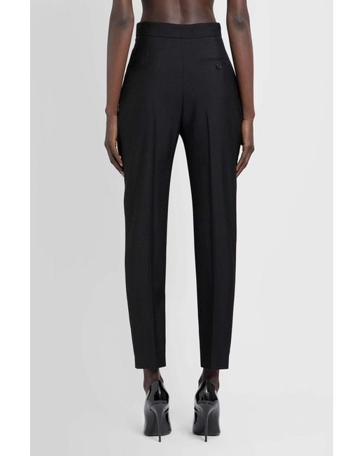 McQueen Cut-Out Hight-Waisted Pants in Black | Lyst