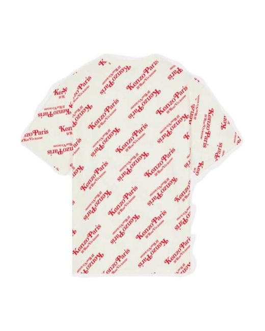 KENZO White All-Over Logo Printed Oversize T-Shirt for men