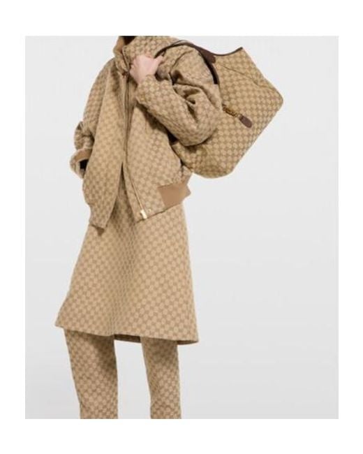 Gucci Brown Monogrammed Horsebit Detailed Tote Bag