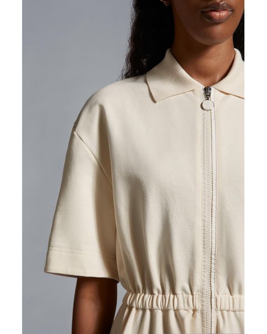 Moncler White Logo Patch Two-Way Zipped Dress