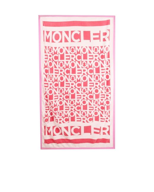 Moncler Pink Logo Beach Towel