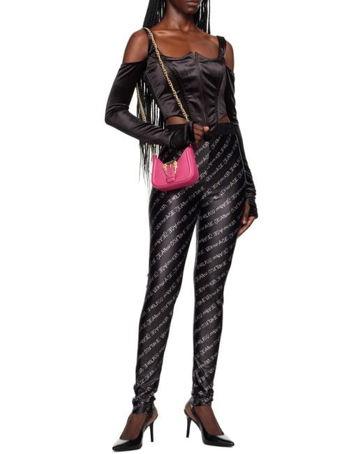 Versace Black Suspender Long-Sleeved Blouse