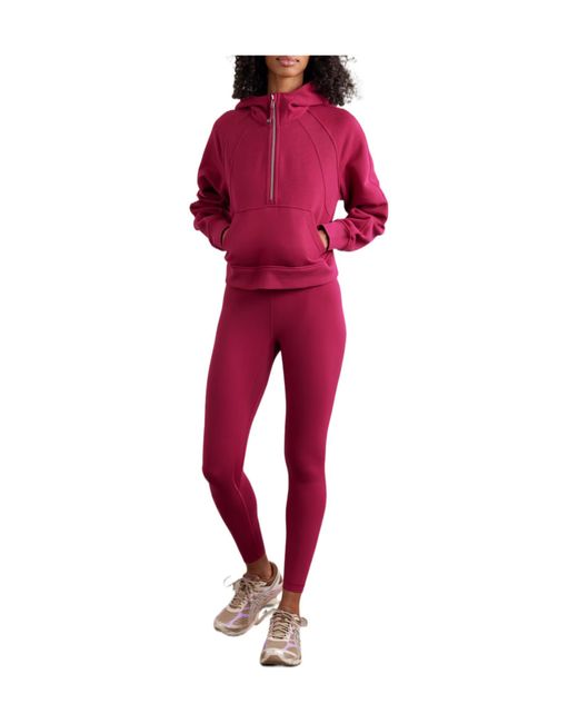 lululemon athletica Red Cropped Hooded Sweatshirt