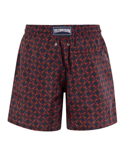 Vilebrequin Red Elastic Waist Swimming Trunks for men