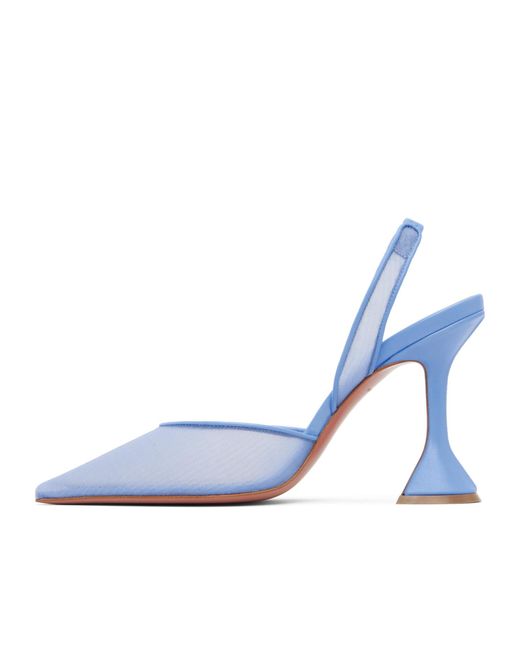AMINA MUADDI Blue Holli Mesh Sling 95 Pointed-Toe High-Heeled Sandals