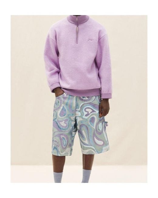 Jacquemus Purple La Maille Berger Zip Collar Sweater for men