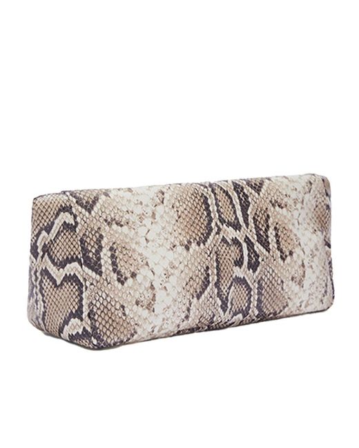 Furla Gray Sfera Medium Embossed Clutch Bag