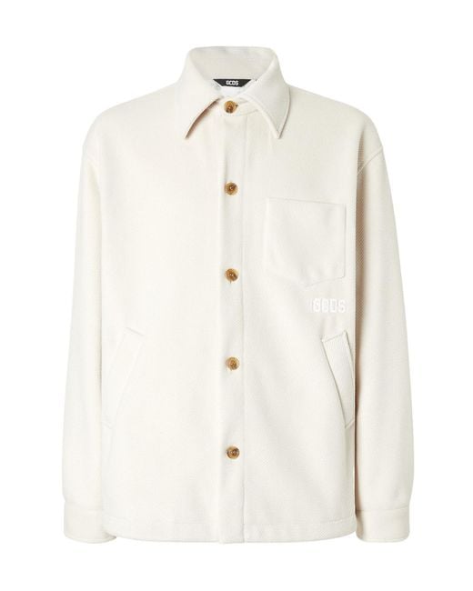 Gcds White Buttoned Long-Sleeved Jacket for men
