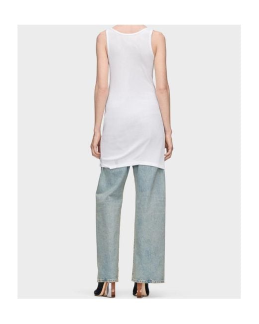Maison Margiela White Taped Ribbed Mini Dress