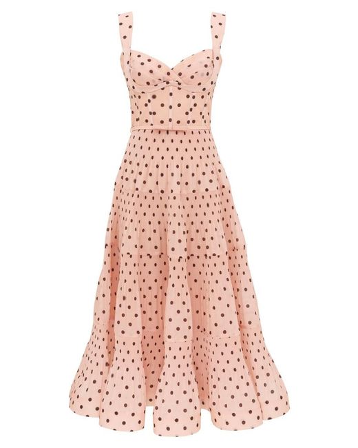 Zimmermann Pink Polka-Dot-Pattern Midi Dress