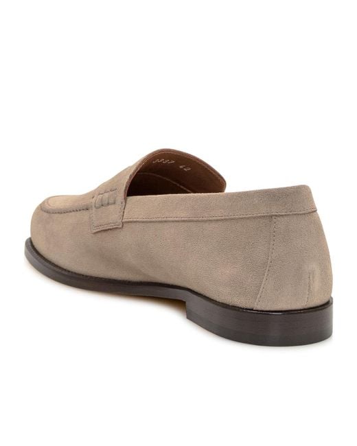 Doucal's Gray Almond Toe Loafers for men
