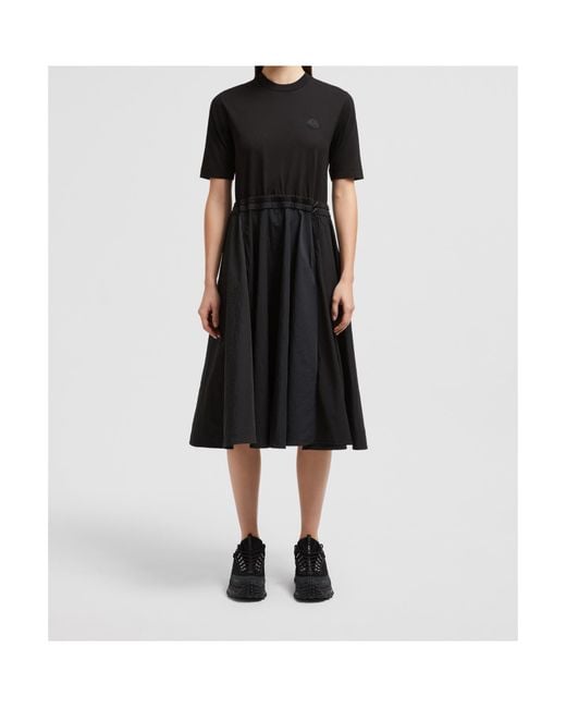 Moncler Black Crewneck Short-Sleeve Dress