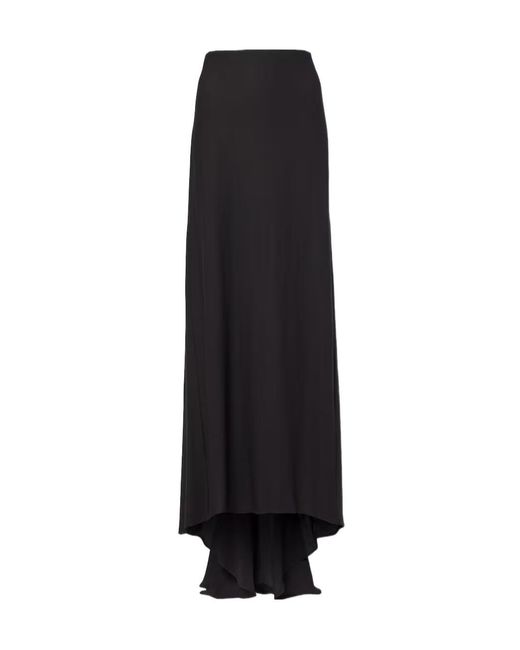 Magda Butrym Black Re25 Silk-Blend Midi Skirt