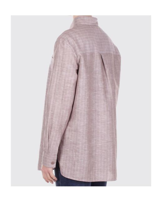 Max Mara Purple Mm Studio Striped Button-Up Shirt