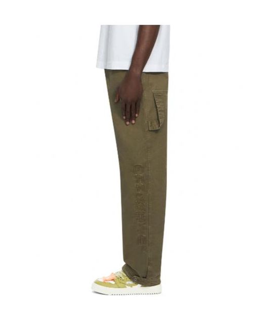 Off-White c/o Virgil Abloh Green Swimming Logo Carpenter Trousers for men