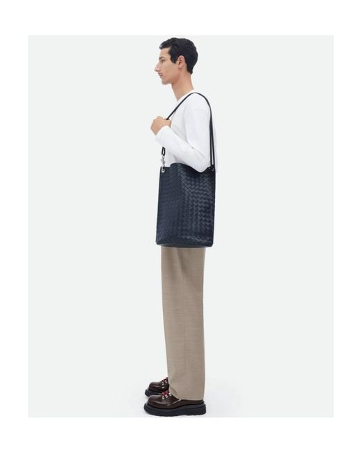 Bottega Veneta Blue Medium Knot Bucket Bag for men