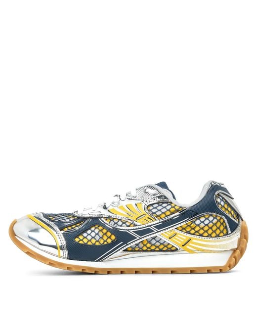 Bottega Veneta Blue Color Blocked Low Top Trainers for men