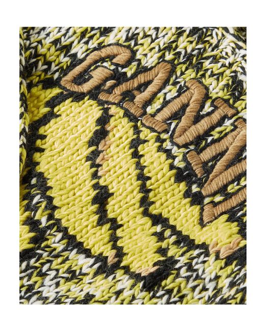 Ganni Yellow Crew Neck Knitted Top