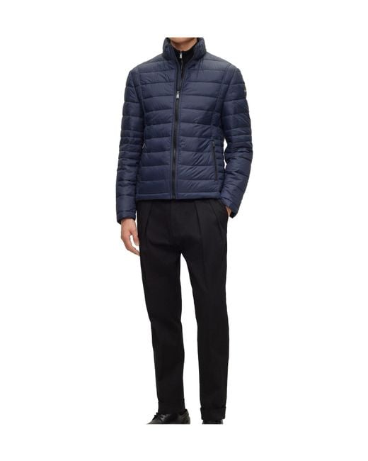 Boss Blue Slim-Fit Lightweight Quilted Jacket for men
