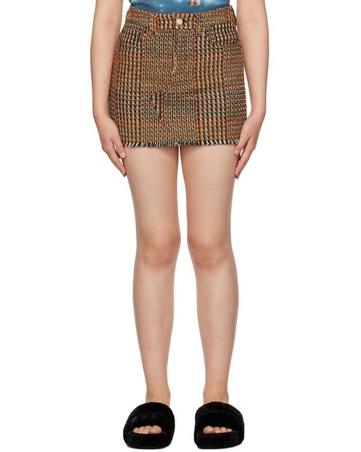 Stella McCartney Brown Tweed Mini Skirt
