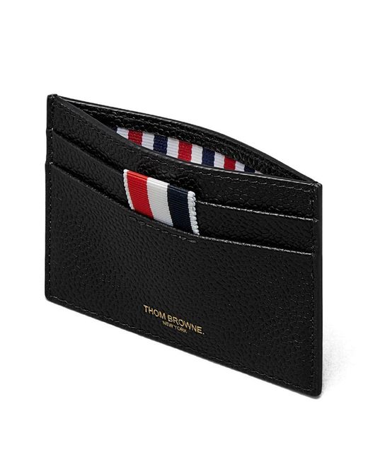 Thom Browne Black Hector Single Card Holder for men