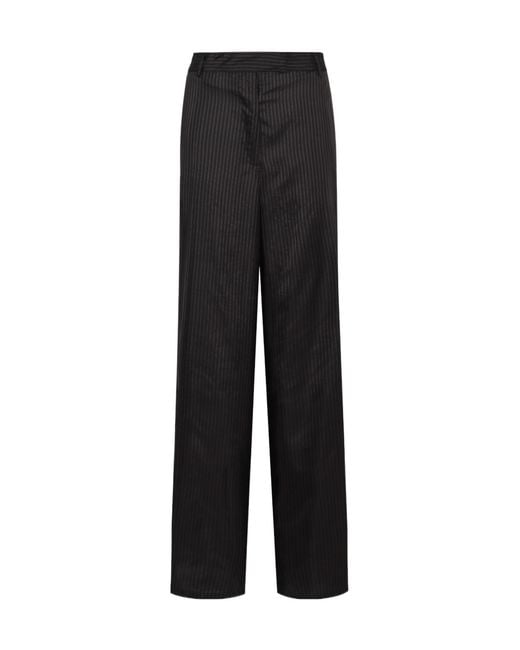 Dries Van Noten Purple Striped Wide-Leg Trousers