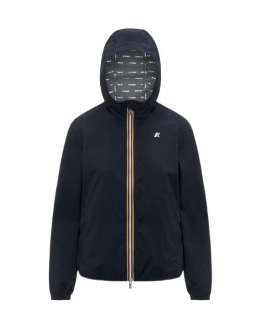 K-Way Blue Zip-Up Hooded Jacket