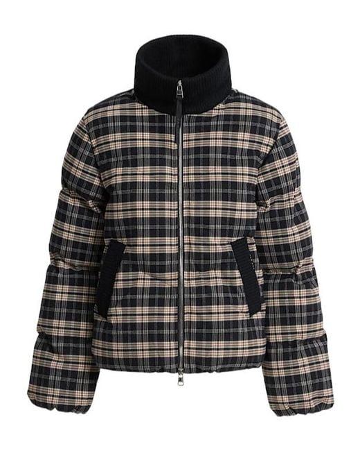 Varley Black Plaid Cotton Coat