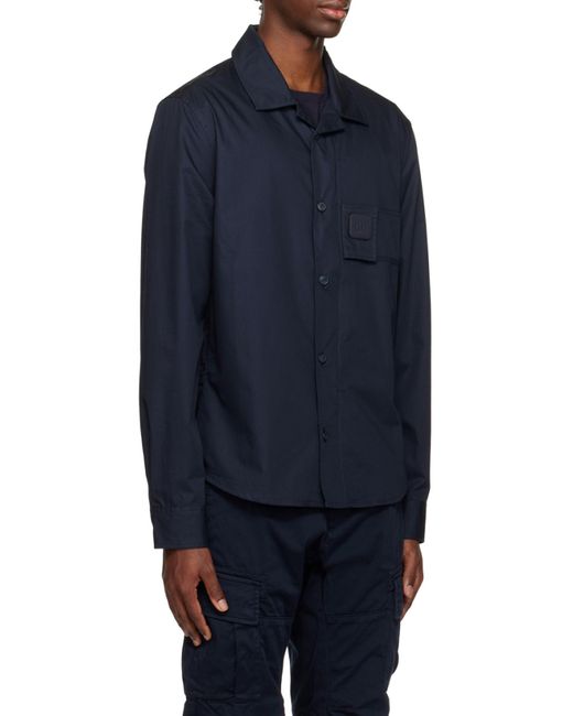 C P Company Blue Long-Sleeved Shirt Jacket for men