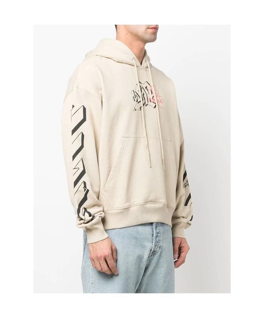 Off-White c/o Virgil Abloh Natural Arrows Logo Cotton Hoodie for men