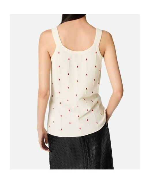 Bottega Veneta White Embroidered Matches Tank Top